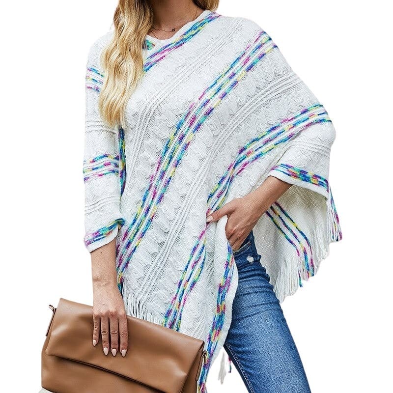 Poncho blanc - poncho-boutique