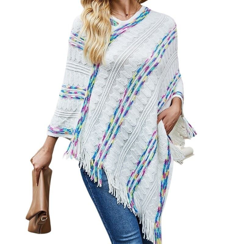 Poncho blanc - poncho-boutique