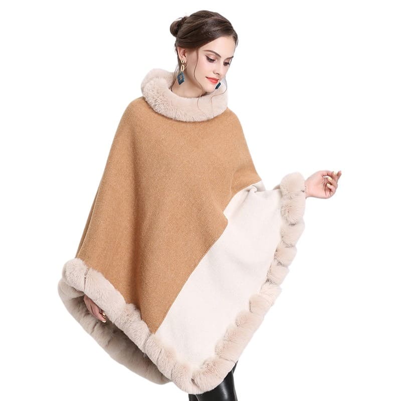 Poncho fausse fourrure - poncho-boutique