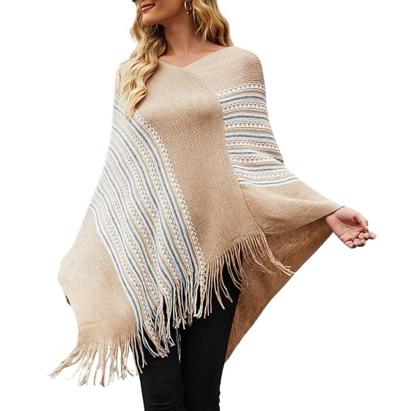 Poncho femme beige - poncho-boutique